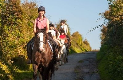 Equestrian inside banner