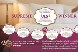 IASI Award Winning Cleanest Hotel Raheen Woods Hotel Fields of Athenry