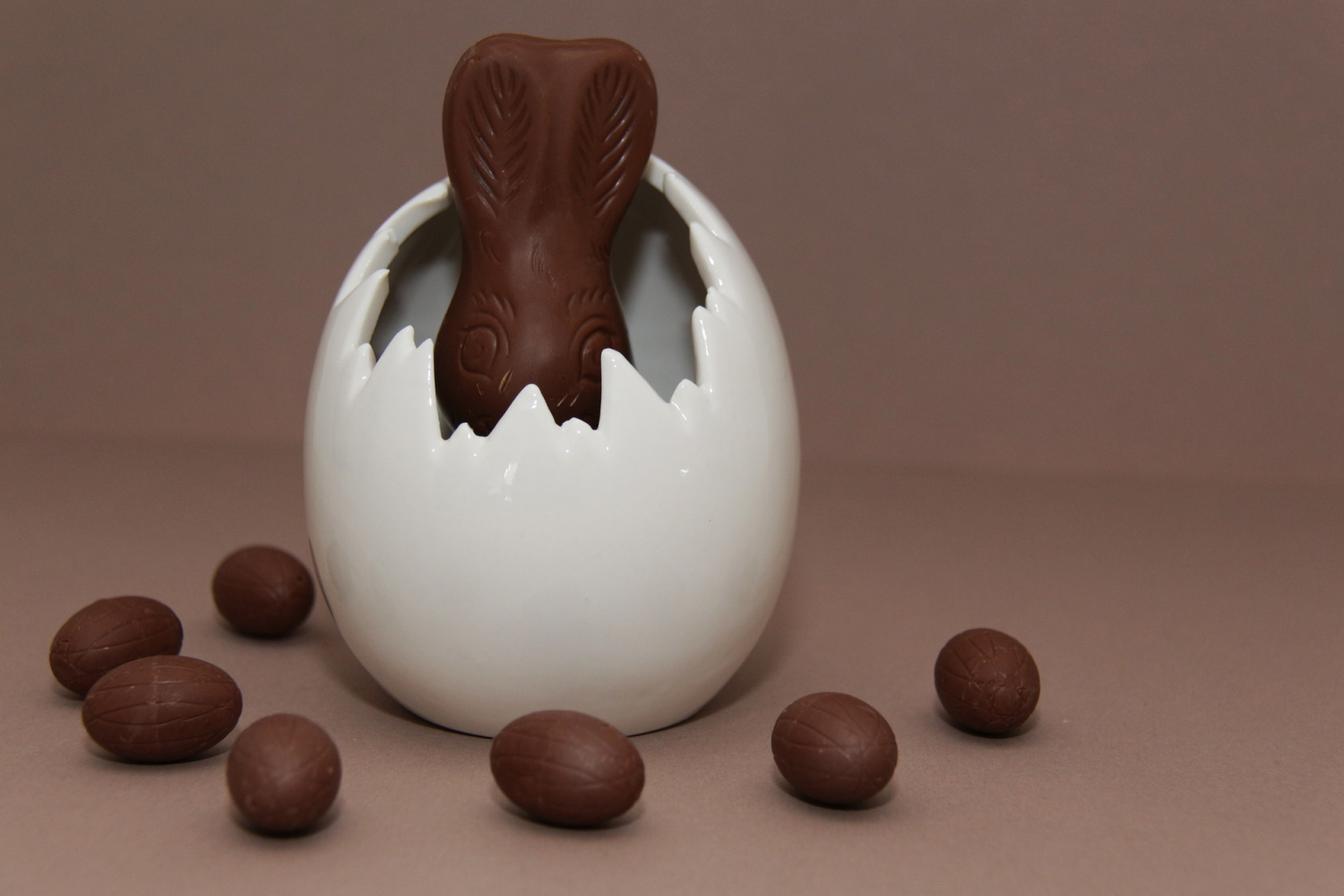 easter bunny in eggshell